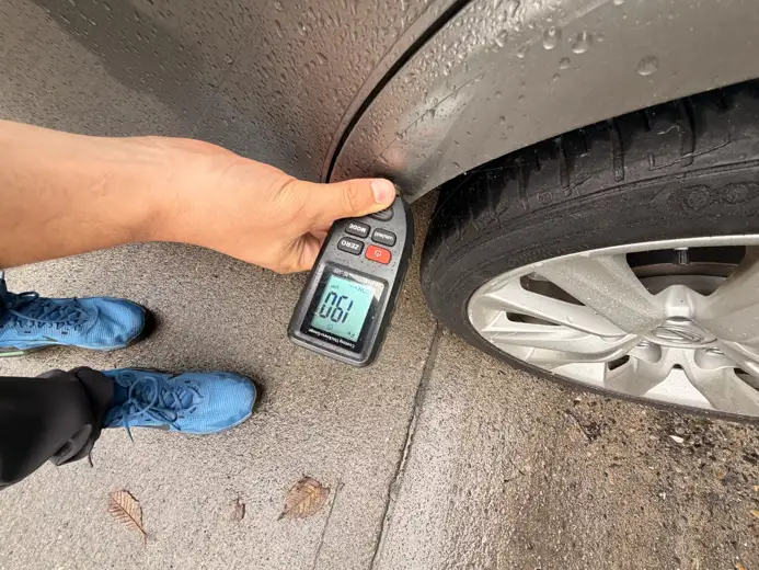 Paint depth reading, 2014 Lexus IS 300h