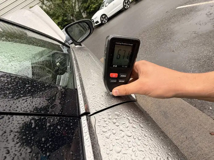 Paint depth reading, 2014 Lexus IS 300h