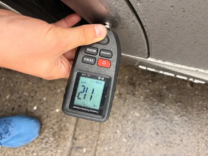 Paint depth reading, 2014 Lexus IS 300h