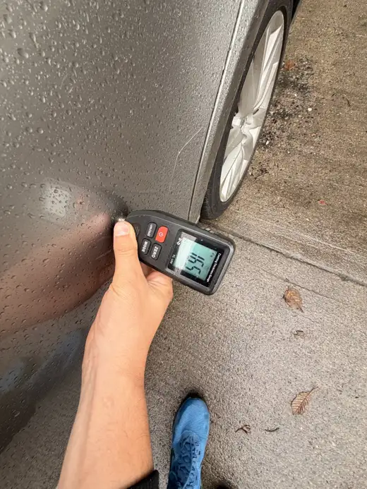 Paint depth reading, 2014 Lexus IS 300h