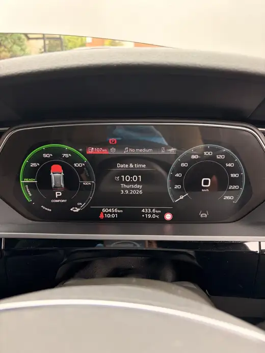 Dashboard on start-up, 2024 Audi Q8 e-tron