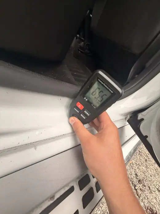 Paint depth reading, 2015 Dacia Duster
