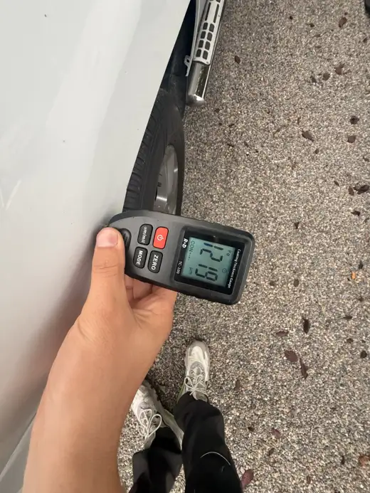 Paint depth reading, 2015 Dacia Duster