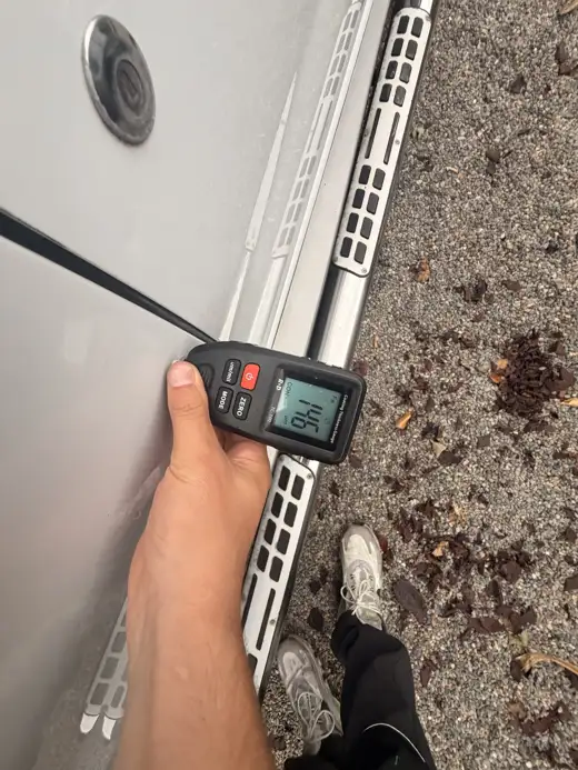 Paint depth reading, 2015 Dacia Duster