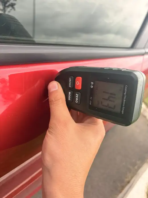 Paint depth reading, 2017 Honda Vezel