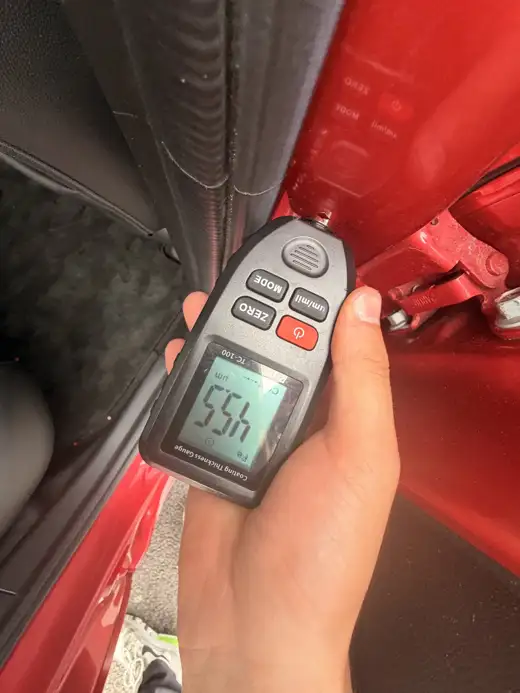 Paint depth reading, 2017 Honda Vezel