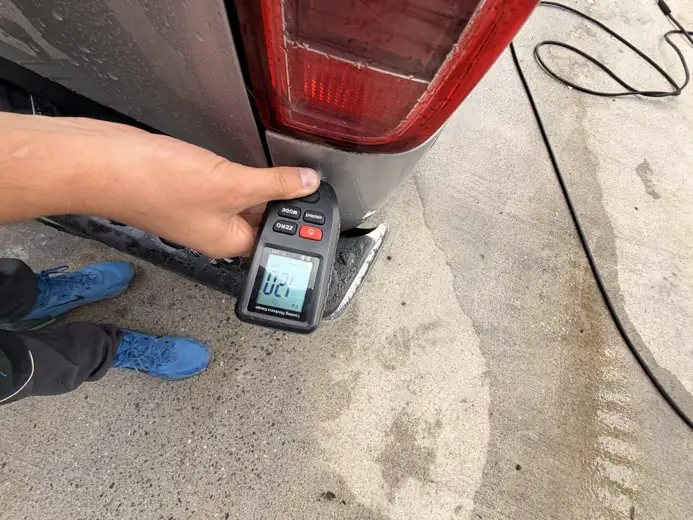 Paint depth reading, 2014 Nissan Navara