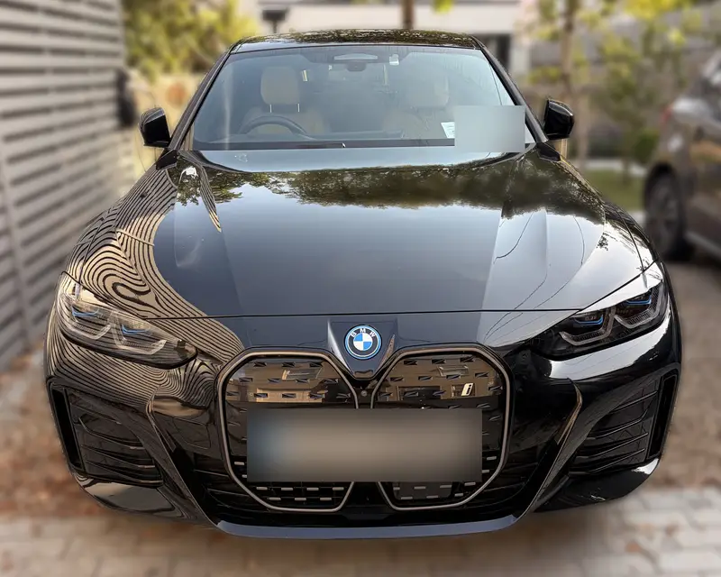 Black BMW i4 ready for a pre-purchase inspection